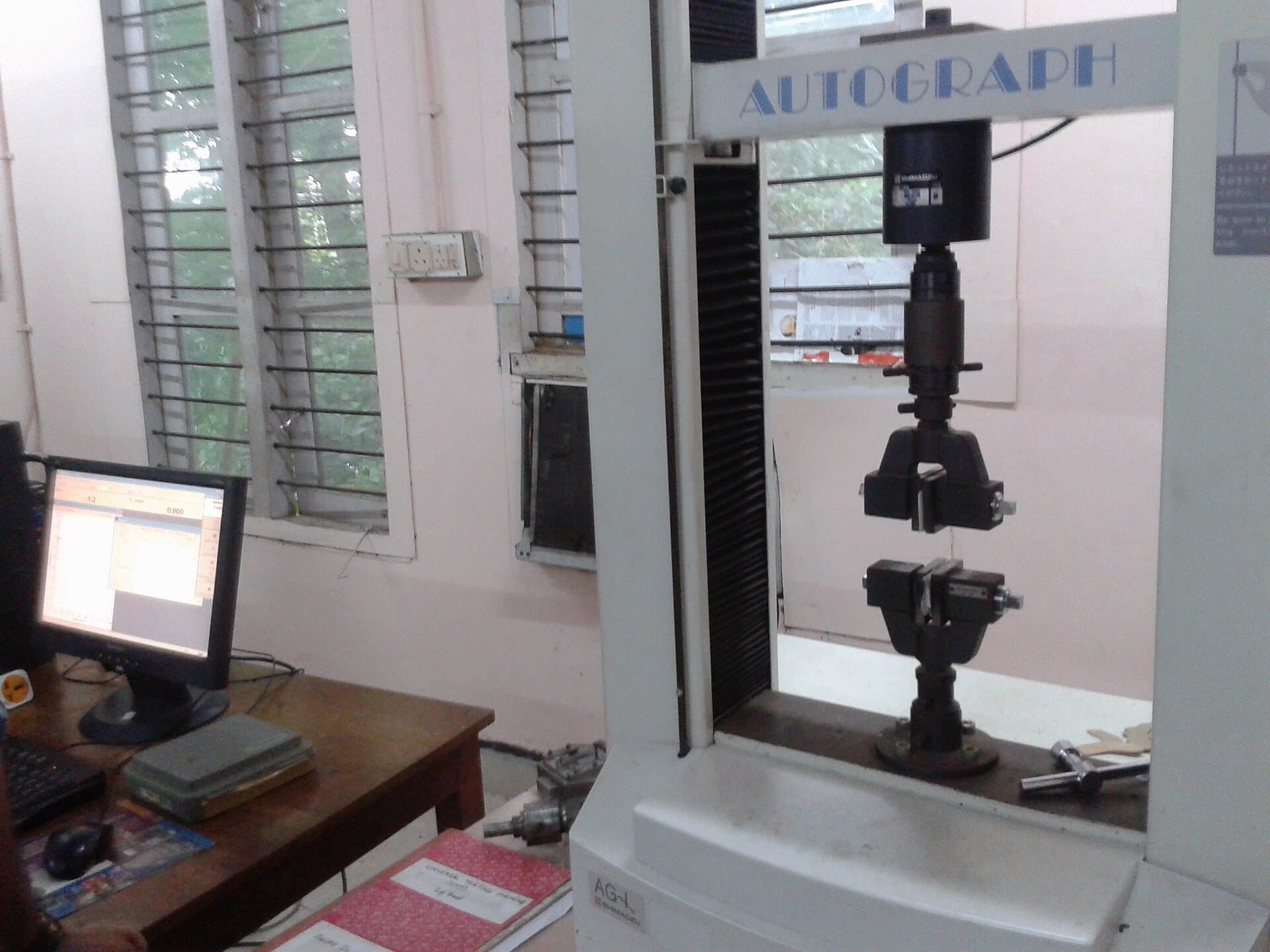 Universal testing machine in a materials laboratory