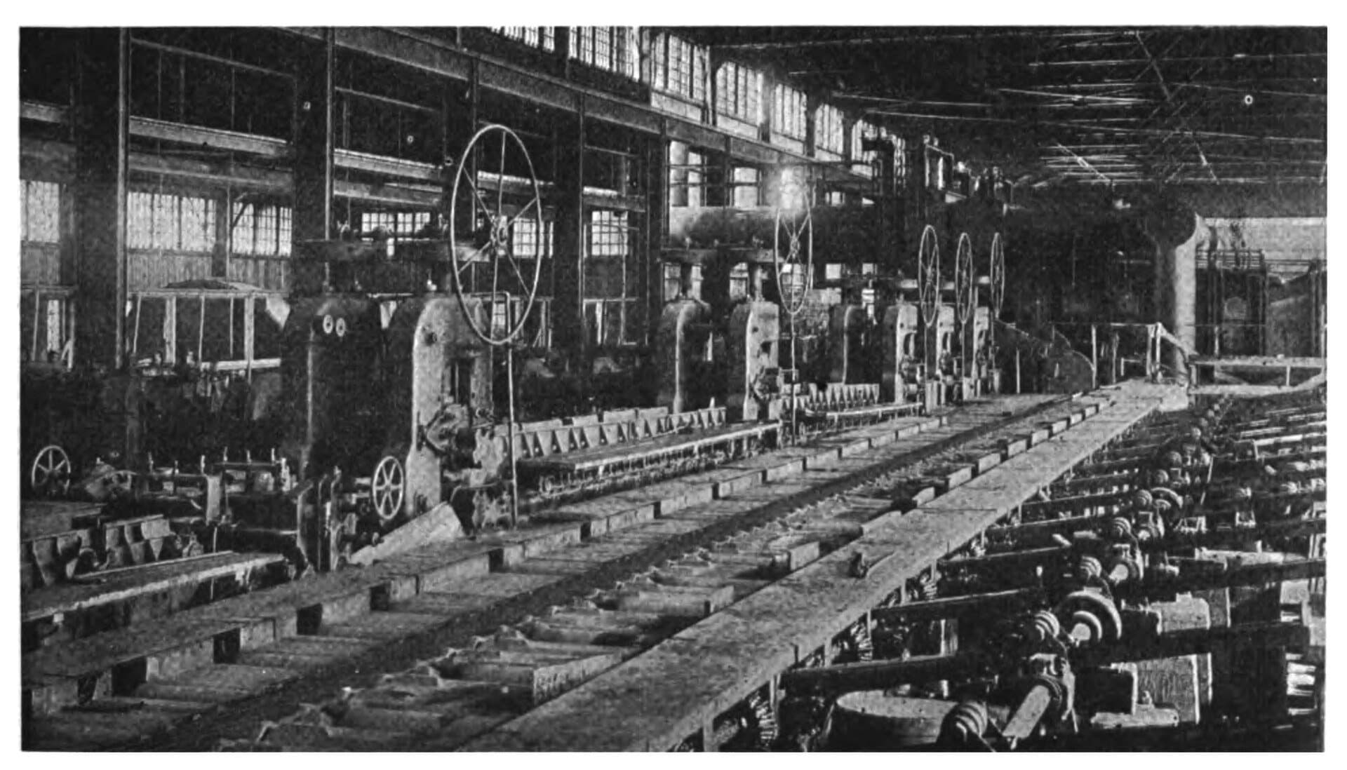 Roughing mill in a steel strip mill, 1919